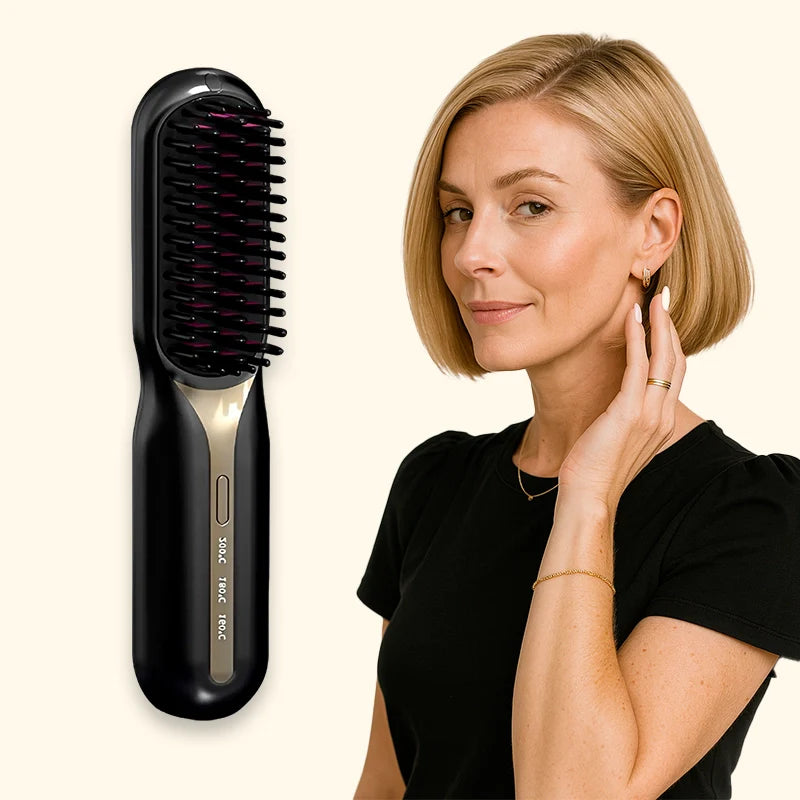 Escova Alisadora de Cabelo 5 em 1 Sem Fio PureGlam