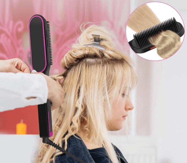 Escova Alisadora 5 em 1(Bivolt) - Frete Grátis